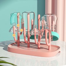 그리에티 다용도 컵 식기 젖병 건조대, 핑크, 1개