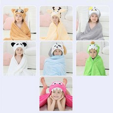 애니멀 후드 아동 목욕타올 원사이즈 204659 유아 신생아 목욕 가운 타올 동물 dew+8587WT