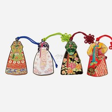 한복 책갈피 4종 세트 전통 의상 디자인 문구 기념품 친구 선물용, 포장선택안합