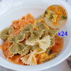 리본 파르펠레 500gx24 삼색 컬러 파스타 면 파르팔레 나비 모양 숏 감바스 샐러드 업소용 급식 가게, 500g