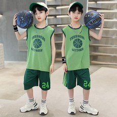 키즈키드 남아 초중생 농구 유니폼 운동복 민소매 반팔 박스 티셔츠 반바지 주니어 상하세트