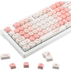 MOA 키캡PBT 키캡 커스텀 키보드 60 65 75 100 사이드 염료 승화 5개 체리 게테론 MX 스위치 키보드용 134개 세트사쿠라 핑크, sakura pink