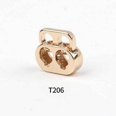 O T206金屬彈簧扣服裝下襬調節扣，衛衣外套帽繩鬆緊調節配件，精選耐用材質，4.5mm規格, 淺金色【6個】, 1個