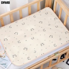 DFMEI 新生兒隔尿墊嬰兒紗布防水防漏牀墊可水洗透氣寶寶生理期墊子, 1個, 熊貓