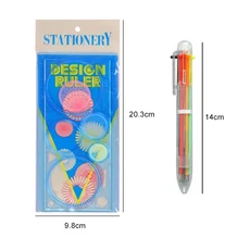 쿠쿠스토어 Spirograph 그림 템플릿 볼펜 어린이 장난감 퍼즐 아트 다기능 DIY 도구 생일 선물 눈금자 TMZ, 14 1WHC blue 4HTC 1pen, 1개
