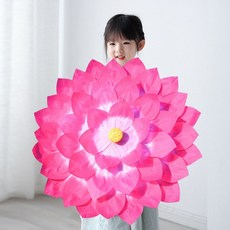 연꽃 해바라기 우산 부채춤 인조꽃 전통 무용 연극 행사 소품, 1개, B. 90CM 연꽃 우산
