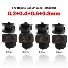 밤부랩 A1 미니 조립용 핫엔드 키트 0.2 노즐 실리콘 브러쉬 포함 3D 프린터 부품, 07 0.2468mm