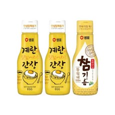 샘표 계란 간장 200ml 2개 + 참기름 200ml 1개