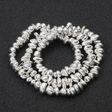 골드 도금 천연 쥬얼리 DIY 모양 스페이서 만들기 비즈 팔찌 불규칙한 목걸이 적철광 귀걸이 화려한, Sliver Color, 1개