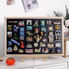 대형 자석 보드판 마그넷 탁상용 상세 칠판 다용도 메뉴판, 소형 20x30cm 내추럴 우드 스탠드 포함