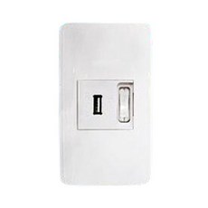 USB充電插座，簡約白色設計，DIY輕鬆安裝，多場所適用, 1個