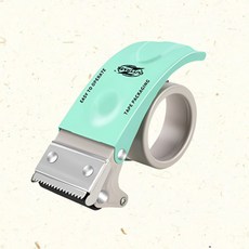 바이트랜드 테이프커터기 파스텔톤 택배포장 철제커터기 역회전방지, 1개, 그린60mm