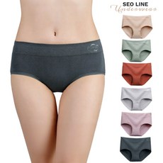서라인 여성 순면 항균 미디 삼각 팬티 6종 세트