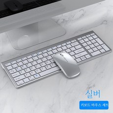 무소음 무선 키보드 마우스 세트 iPad 적용 노트북, 실버