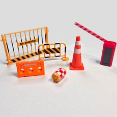 공사장 펜스 미니어처 난간 꼬깔 바리케이트 인테리어 모형 가드 안전 장식