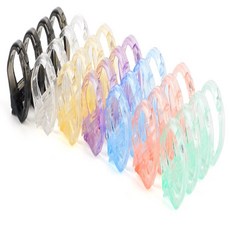 내옆채움가게 4구 투명 컬러 제본링 노트제본링, 분홍