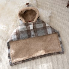 chichipaws 狗衣服-美拉德毛絨披風, 莫蘭迪灰, 1個