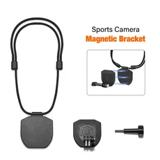 DJI 액션 4/고프로/피미/포켓 3/인스타360 X4 액세서리용 고 3S 마그네틱 넥 스트랩 홀드 마운트 브래킷 어, 01 검정색