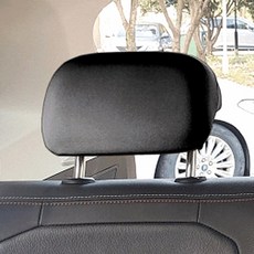 車載座椅彈力頭枕套 全包可水洗頭枕保護套 防塵罩 汽車內裝頭枕巾枕頭套, 1個, (後座)黑色, (後座)黑色