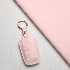 제네시스 전용 고급 가죽 스마트키 케이스 GENESIS G70 GV70 G80 GV80투폐 G90 (EQ900 호환) 정밀 디자인 / 내구성 강화, 제네시스/B6 타입, 피치핑크