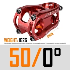 자전거스템 초경량 CNC 짧은 핸들 테이트 산악 자전거 라이저 스템 크로스 컨트리 중공 Mtb 31.8*50mm, Red, 1개