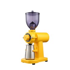110V便攜家用咖啡磨豆機手衝研磨機鬼齒磨盤, 明黃色:平刀(500N)