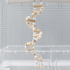 나무 재질의 앵무새 튼튼하고 내구성 운동용 플레이스탠드 벨이 스탠딩 퍼치 새장 그네, 1개, 2. Style A