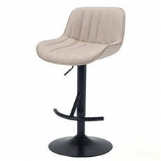 높이조절 바 스툴 등받이 카운터 의자 회전 PU 가죽 체어 주방 아일랜드 다이닝룸 모던 스타일 베이지, beige, 1개