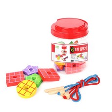 소근육발달 5가지 도형실꿰기 색분류 유아교육 엄마표 집콕