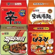 농심 신라면 5개+안성탕면 5개+짜파게티 5개+너구리 5개