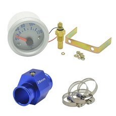 드래곤 52mm 2 "자동 자동차 12V 백색광 레이싱 수정 수온 게이지 온도 40-120 섭씨 미터, 1개, 02 Gauge F-fit28mm