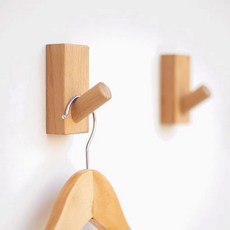 實木掛鉤 櫸木創意衣帽掛鉤, 1個, 3A級櫸木（送免釘膠）,1個裝