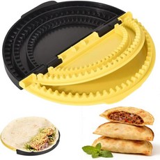 엠파나다 메이커 프레스 3in1 토르티야 씰러 교체 가능한 플레이트 3개 포함 14cm 18cm 21cm 퀘사디아 부리토 누수 방지 씰이 있는 크림퍼 랩, 엠파나다 메이커 프레스 3in1 토르티야 씰러 교체 가