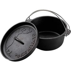 캡틴스태그 캠핑 바베큐 더치오븐 철주물 시즈닝 불필요 UG-3061, 22 cm 20cm Frying Pan, 1개