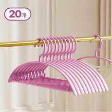 덴코 어깨 뿔 방지 반원형 옷걸이, 핑크, 20개