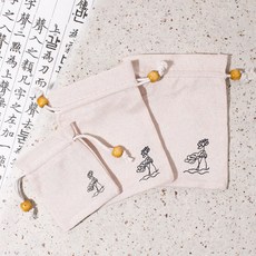전통 린넨 복주머니 11색 패브릭 파우치 미니 포장 한국전통기념품 어린이집 설날 명절 운수상점, 3. 백색