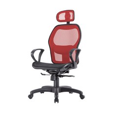 LOGIS 雷特舒適腰枕全網電腦椅 辦公椅 書桌椅 2D頭枕 可調腰枕 後仰135度, 紅色,單層網坐墊
