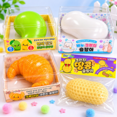 크런치 슬라임 말랑이 땅콩 크루아상 비누 변색망고 스퀴시 말랑이 성지, 1개, 100g, 크런치크루아상