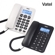 바텔N1000 블랙/화이트 발신자표시 유선 전화기 단축2 온후크 밝기조절 무음벨 사무용 가정용, 화이트