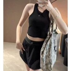 al 運動兩件式套裝 背心網裙 速幹防走光健身短裙
