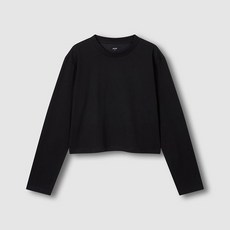 JAJU 여 액티브 루즈핏 크롭 긴팔 티셔츠 J115401018099 549848