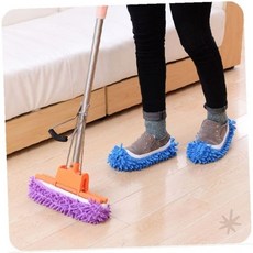 걸레 슬리퍼 극세사 청소 실내화 바닥 먼지 제거 신발, 상세페이지 참조, 1개