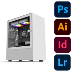 포토샵 컴퓨터 일러스트 인디자인 사진편집 라이트룸 조립컴퓨터 디자인 조립PC, 2TB, 16GB, Free DOS, 포토샵 컴퓨터 02, 화이트, 포토샵PC, 지티 1030