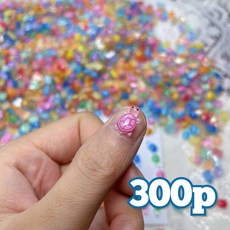 셀프 젤 네일파츠 재료 페디큐어 여름네일 미니 거북이 위푸, 300개, 혼합