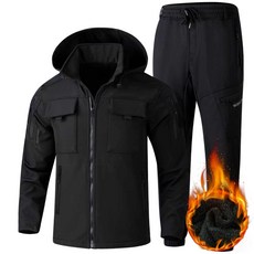 ANYOU 겨울 남자 방수 방풍 보온 상하의 세트 집업 따듯한 아웃도어 작업복 트레이닝