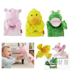 (강군상점) 손인형 (오리 돼지 개구리) 손가락인형놀이 손인형극 인형극 펠트교구 어린이인형극 어린이집인형극 도서관공연, 1개