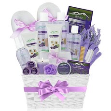 라벤더 스파 선물 바구니 여성용 생일 뷰티 바스켓 홈 20피스 세트 바디 로션 배쓰밤 등이 포함되어 있습니다 그녀 281437