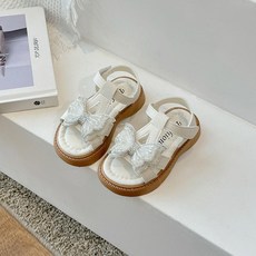 DFMEI 女童夏季新款涼鞋蝴蝶結公主沙灘鞋軟底防滑23-36碼