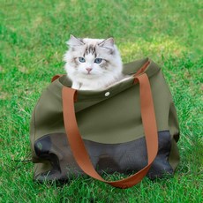 하라 반려동물 소프트 이동가방 카키 고양이가방 고양이백 강아지백, 1개