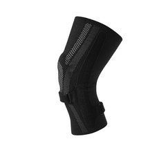 專業運動護膝韌帶關節保護套籃球跑步健身男女支撐彈簧橫機護膝, 1個, 黑色【單隻】:L碼【適用腿圍41-41CM】